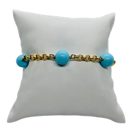 Pulsera Mujer in Oro amarillo Turchese BR.OG.PA.TU.6